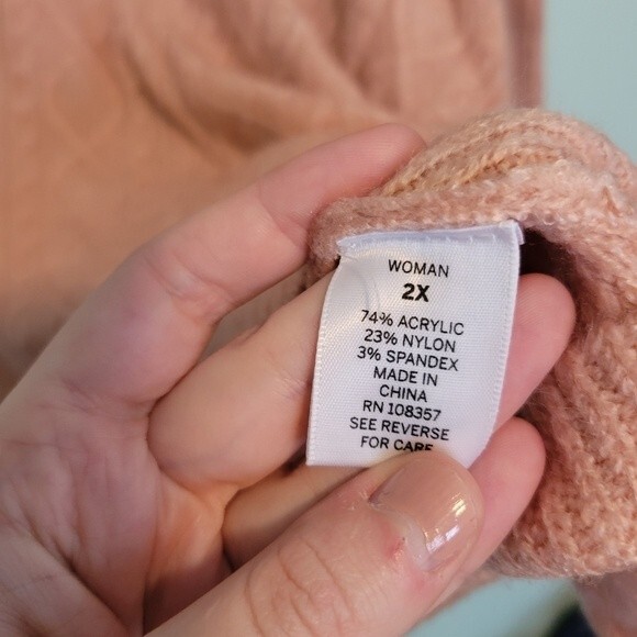 Dressbarn Pink Cable Knit Cozy Sweater Size 2X - Picture 5 of 5